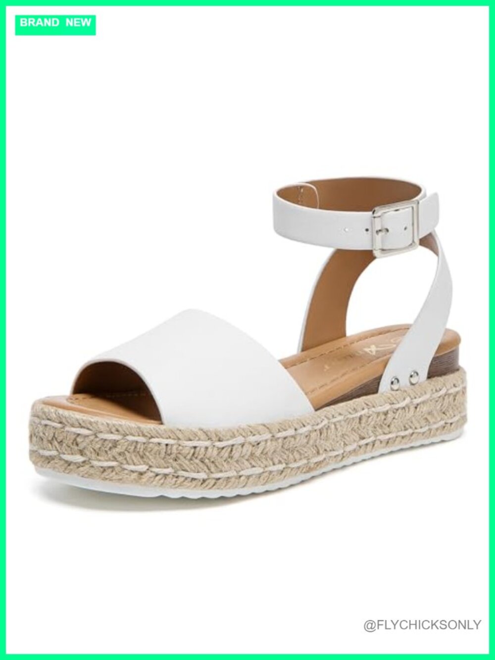 Platform Wedge Espadrille Sandals Open Toe Buckle Ankle Strap PU Sole